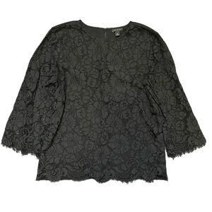 Ann Taylor Floral Lace 3/4 Sleeve Blouse